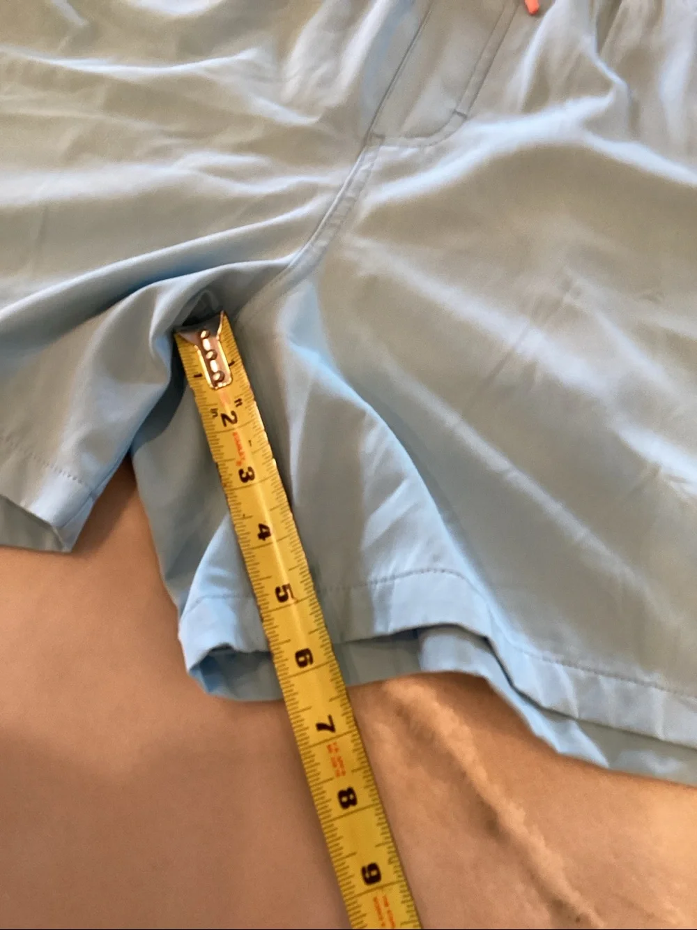 Huk Light Blue Swim Trunks with Coral Drawcord